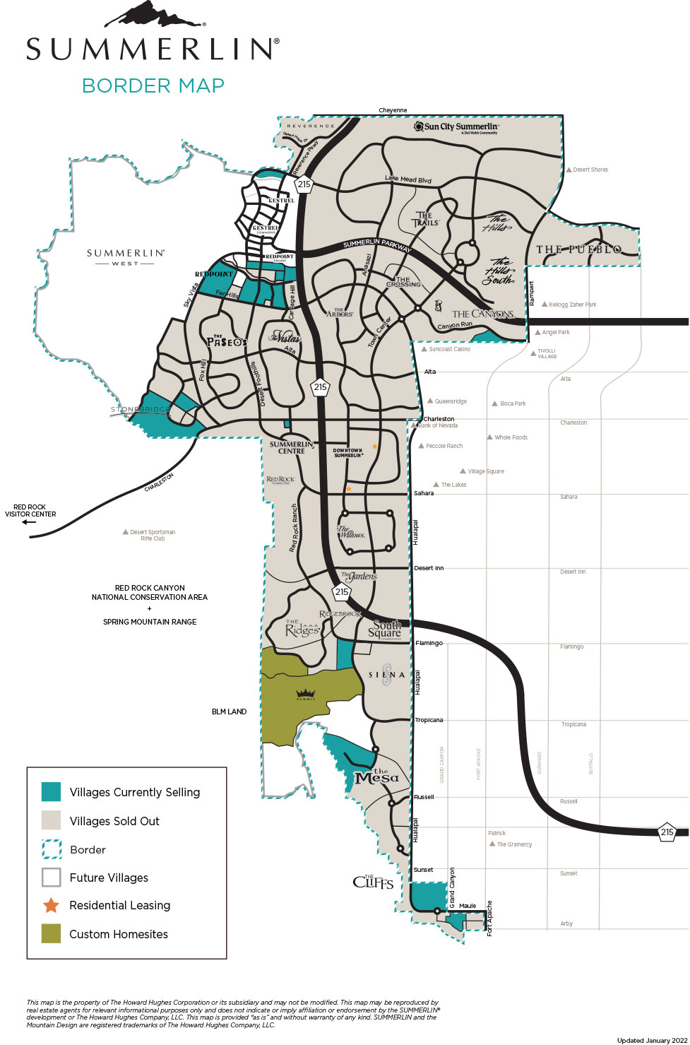 Summerlin Neighborhood Detail Map